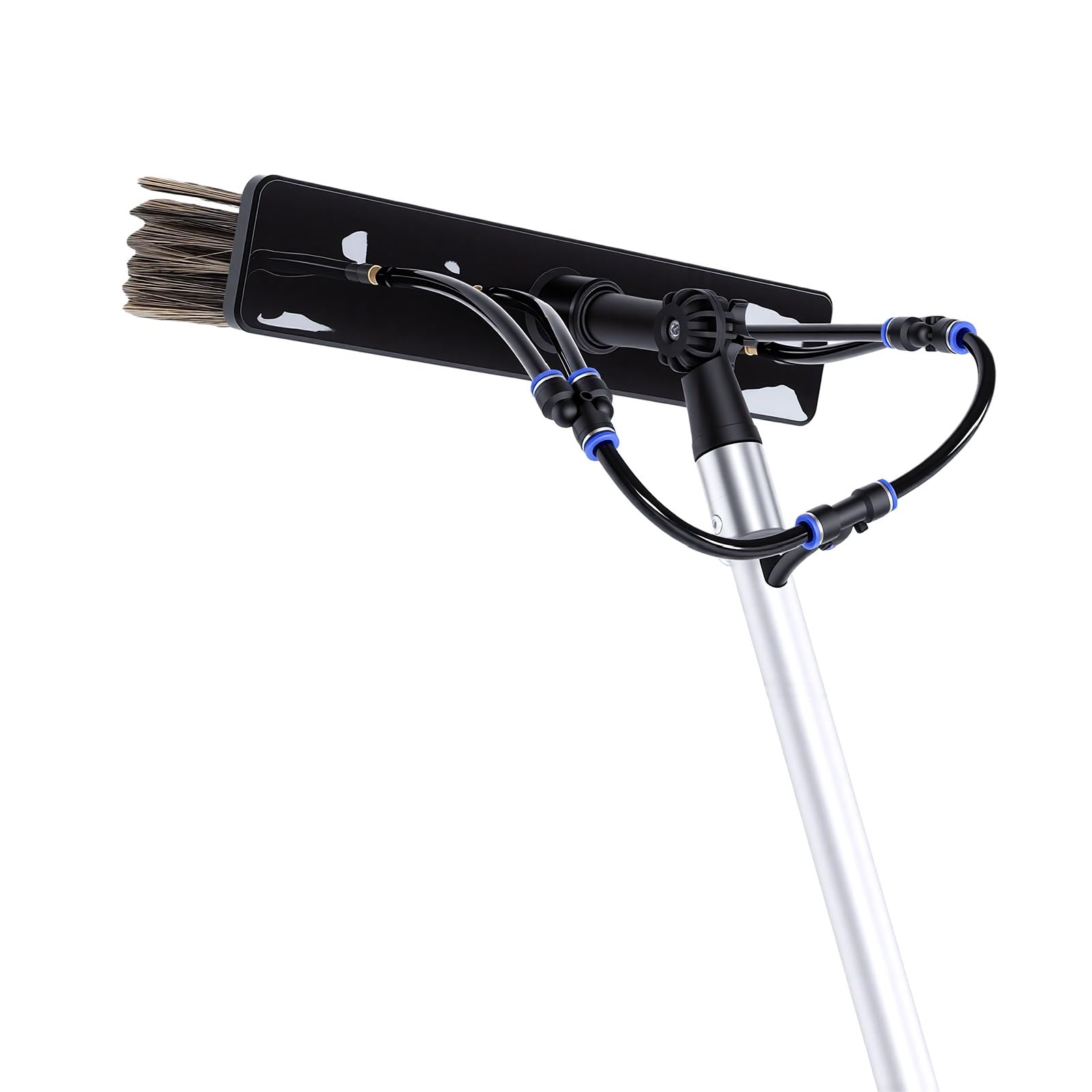 Generic Kit de Limpieza Alimentado por Agua con Poste Telescópico de 4,8 M y Cepillo para una Limpieza Segura de Paneles y Paredes Solares - Aluminio Resistente