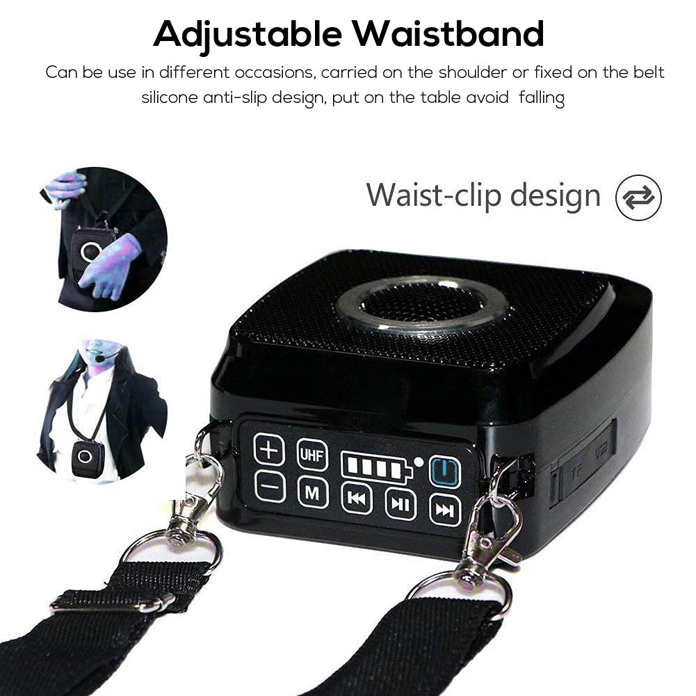 SHIDU - Amplificatore vocale wireless Bluetooth portatile, 25 W, amplificatore vocale con microfono auricolare + UHF compatto Handheld microfono senza fili per insegnanti, guide turistiche, sneakers