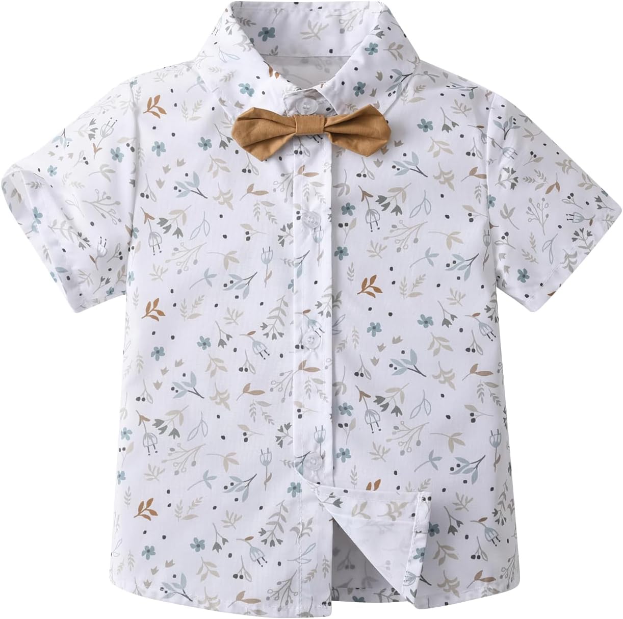 Baby Boys Gentleman Outfits Suits, Infant Shirt+Shorts+Bow Tie+Suspenders