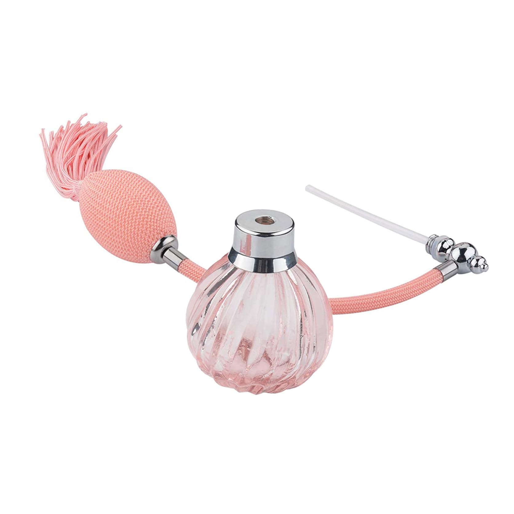 FRCOLOR Flacone Spray per Profumo Ricaricabile 90ml, Nebulizzatore in Vetro Rosa per Oli Essenziali, Pratico da Usare e Pulire