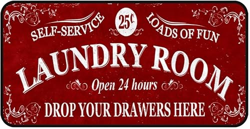 Alfombra divertida para dormitorio, granja, lavandería, alfombra antideslizante, lavable a máquina, decoración de lavandería para cocina, baño,