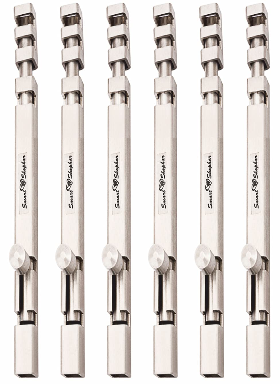 Smart Shophar Stainless Steel Square Section Tower Bolt 4 Inches Silver Pack of 6 / Heavy-duty Construction/Easy Mounting/Suitable for Doors and Cabinets/Anti-rust (B01MUDOBS4) Amazon Price History, Amazon Price Tracker