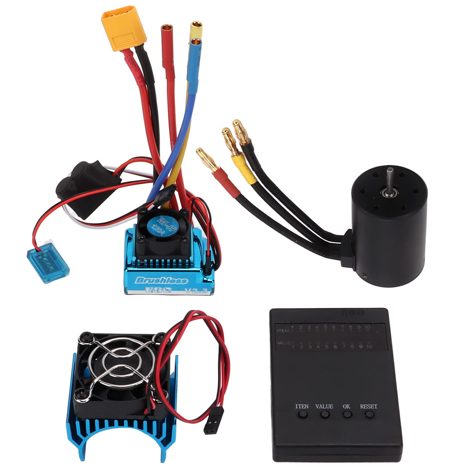 Alomejor Zestaw Silnika Bezszczotkowego 3650 2300KV, Karty Programującej