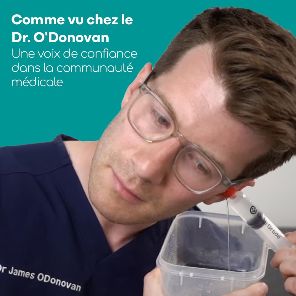 Medi Grade Kit de Seringue pour Nettoyage des Oreilles et 3 Embouts Souples pour Retirer la Cire – Nettoyant pour Oreilles Réutilisable – Améliore l'audition la Santé de l'oreille – Seringue Oreilles