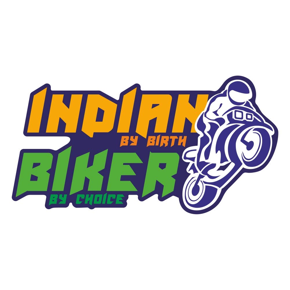 One11® Premium Stickers for Bike, Car, Laptop, Mobile, Helmet, Bumper and More - Indian by Birth Biker by Choice