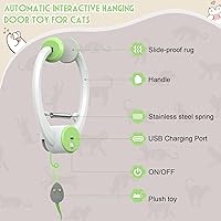 Vista 26 de Cat Toy Interactive for Indoor Cats, Smart USB Rechargeable Door Hanging Automatic Retractable Kitten Toys, Teaser Electronic Self Play Feather Cat