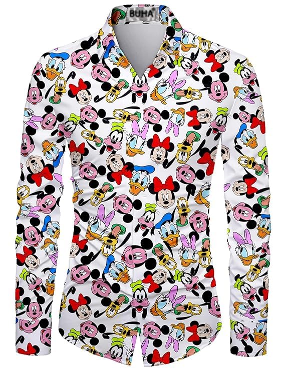Men’s Unstitched Shirt Fabric – 2.25 Mtr Cotton Digital Printed Material | Multicolor Checkered Cartoon Character Design for Casual & Formal Wear Shirts-image-20
