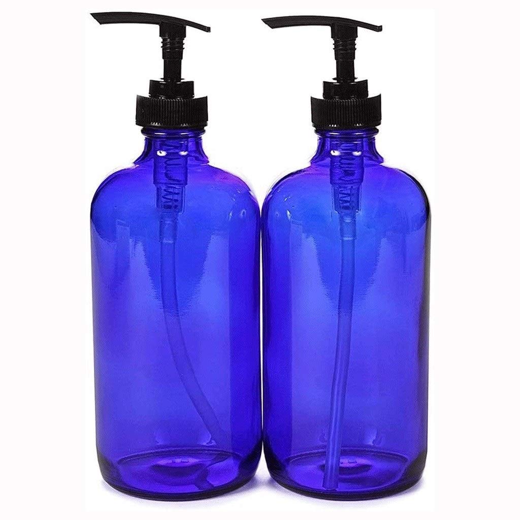 dispenser sapone/Dosatori per sapone liquido 2PCS dispenser di sapone liquido Pressione bottiglia dell'erogatore della pompa di vetro ugello Shampoo portatile cosmetico 480ml for gli oli essenziali lo
