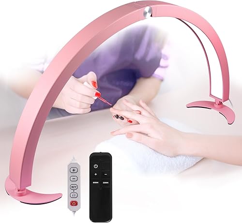 Miniatura 7 de Luz de media luna para escritorio de uñas, lámpara de mesa de media luna de 29 pulgadas, lámpara de escritorio de uñas con controlador de alambre y