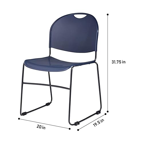 Miniatura 5 de OEF Furnishings Silla apilable de plástico, azul