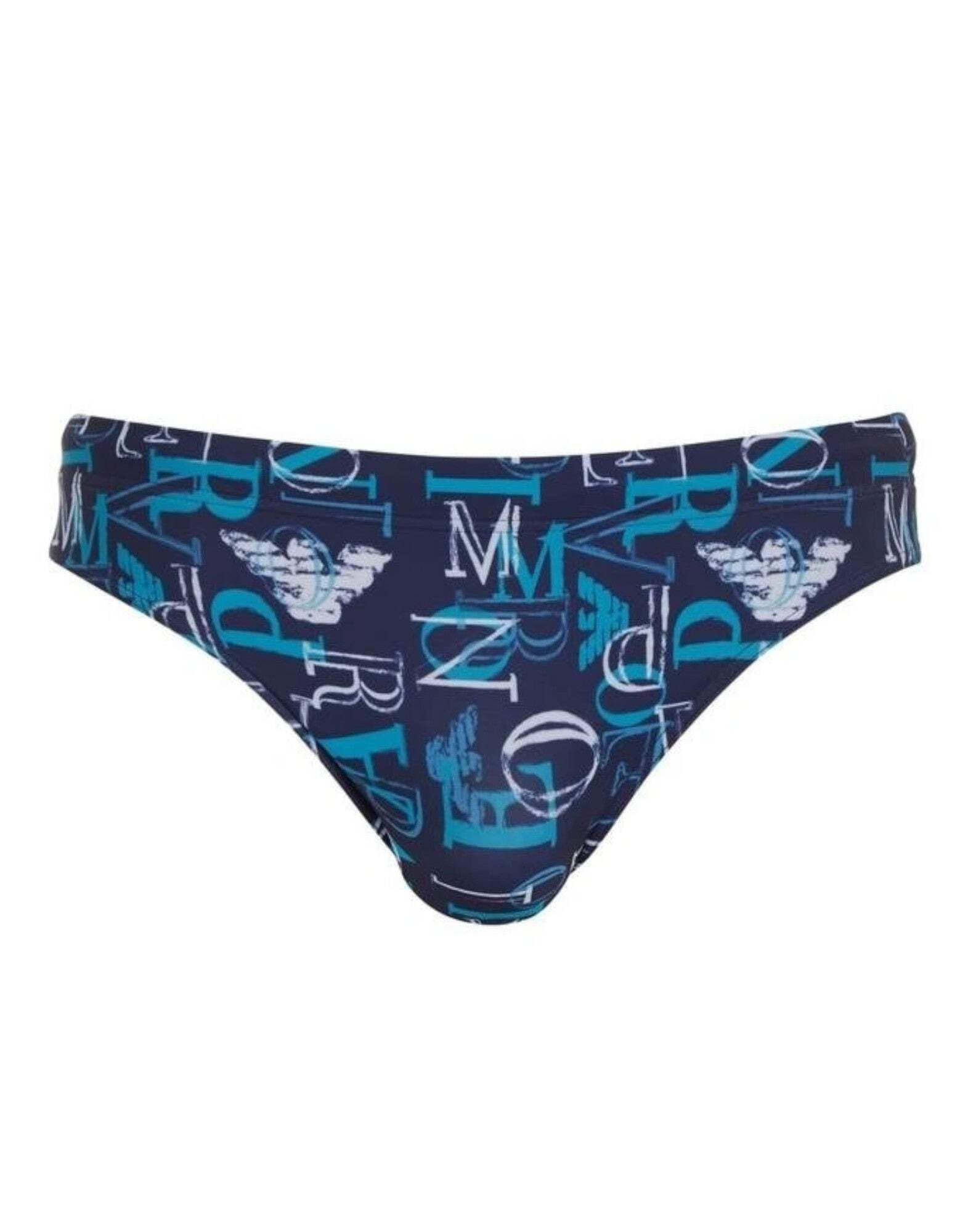 Emporio Armani Men's all Over Logo Low Brief Slip da Bagno Uomo