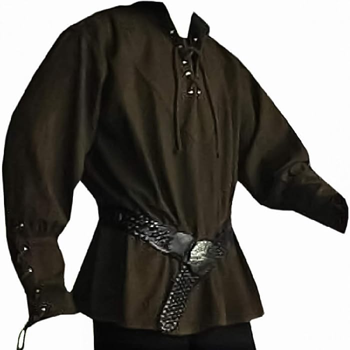 Buy Mens Medieval Pirate Viking Renaissance Shirt Costume Lace Up