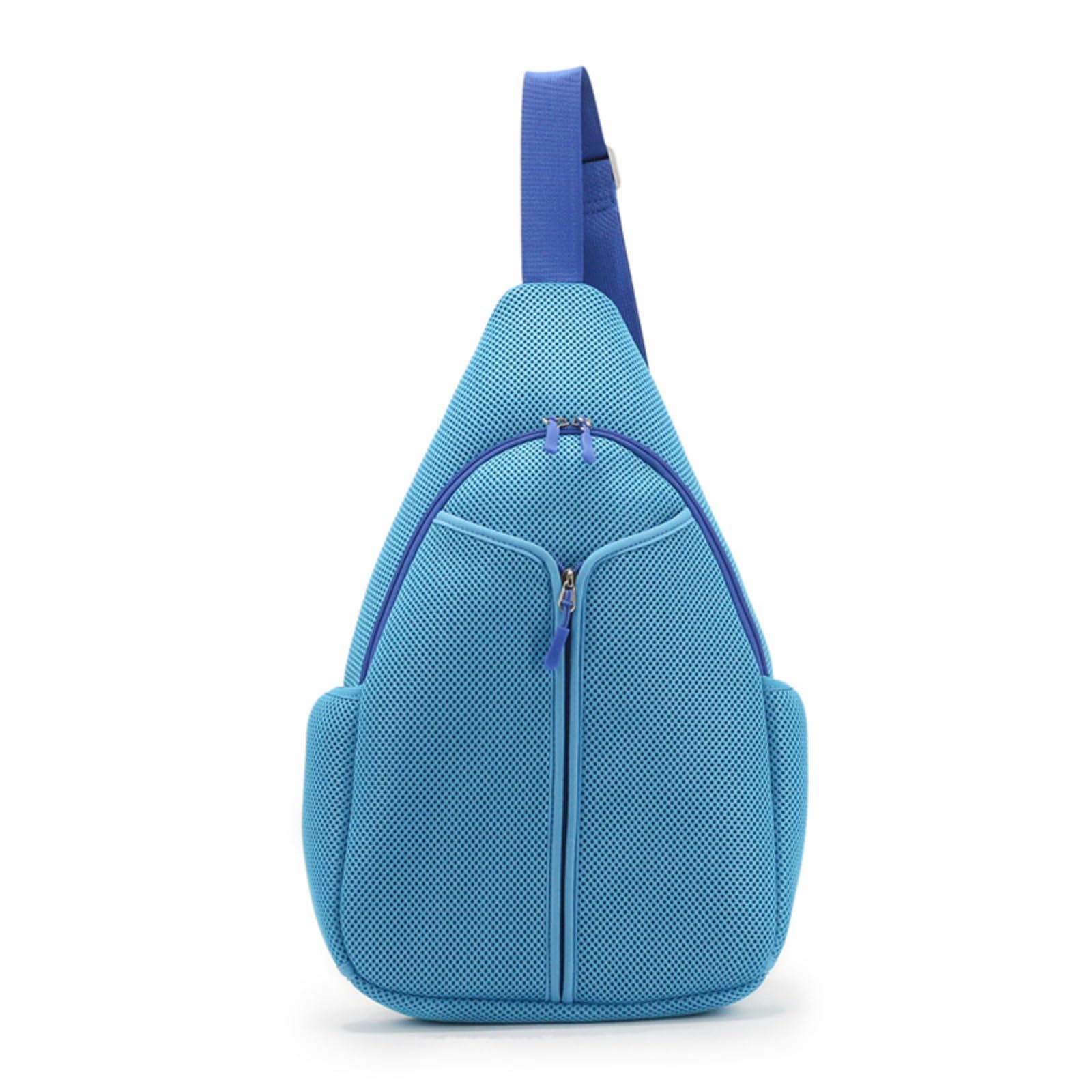 Milageto Portaequipos Deportivo Bolsa Bandolera Raqueta Mochila Estuche con Diseño Lágrima Compacto y Bolsillo Frontal con Cremallera Vertical Laterales para, Array, Azul Cielo