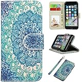 iPhone 7 Case, iPhone 8 Case, UrSpeedtekLive Wallet Case, Premium PU Leather Flip Case Cover with Card Slots & Kickstand for Apple iPhone 7 (2016) / iPhone 8 (2017) -Datura Flower