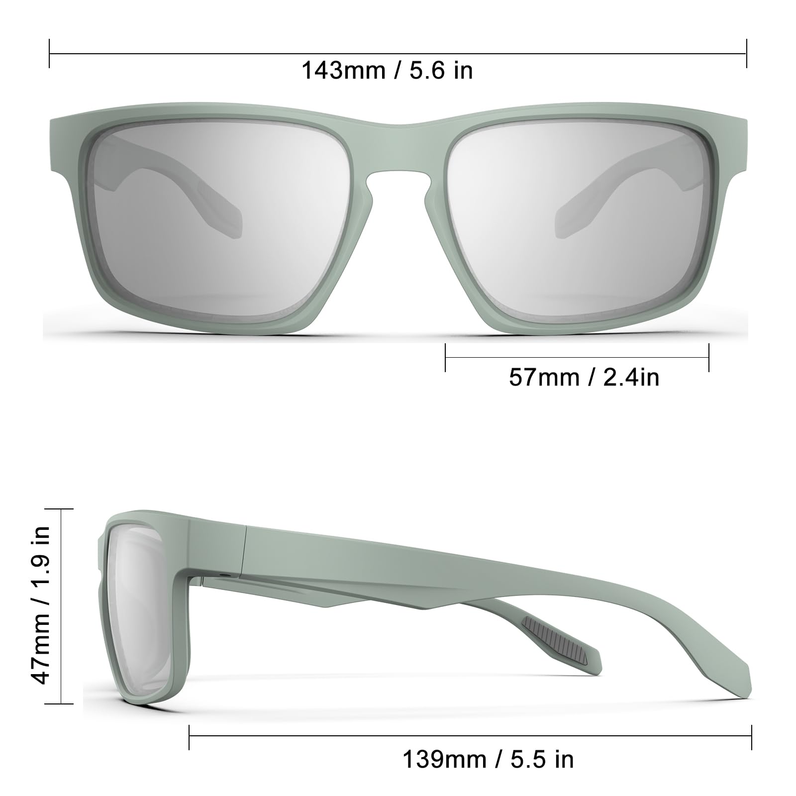 HAAYOT Gafas de sol polarizadas para hombre y mujer, marco TR90, ligeras, 100% protección UV, gafas de sol para viajes, conducción, pesca, golf