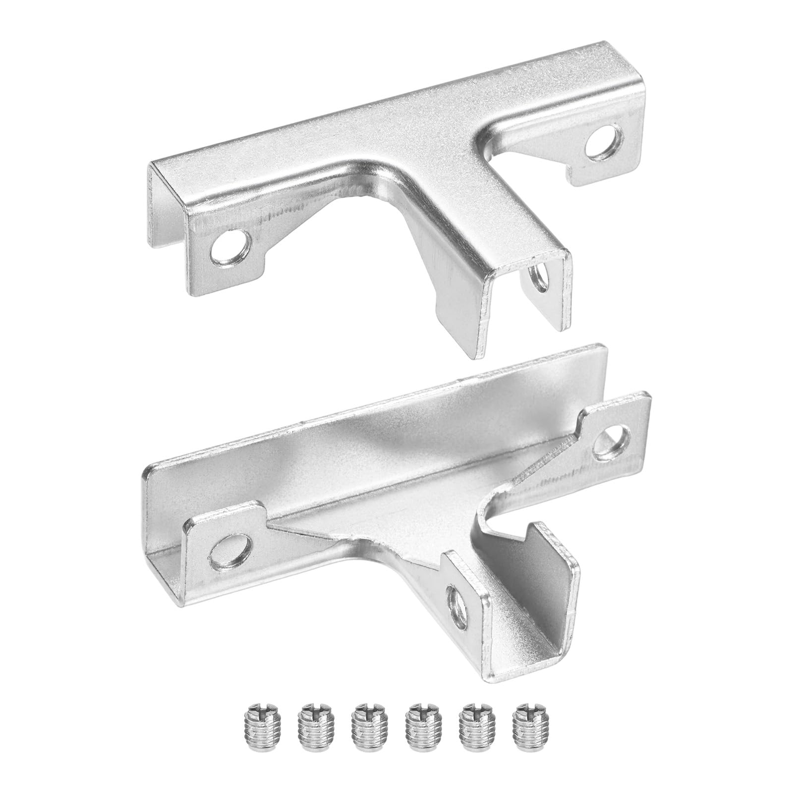 M METERXITY Glass Fixing Clip (9-12mm) 2 PCS - Aluminum Alloy T-Shaped Glass Combination Fixing Bracket & Reinforced Clip Clamp Accessories, Apply to DIY Display Cabinet/Fish Tank
