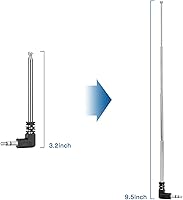 Vista 2 de ENUODA Antena de radio FM de 0.138 in 4 secciones Antena telescópica 3.2 in/9.6 in, para teléfono celular móvil, ingeniería adolescente OP-1 y otros