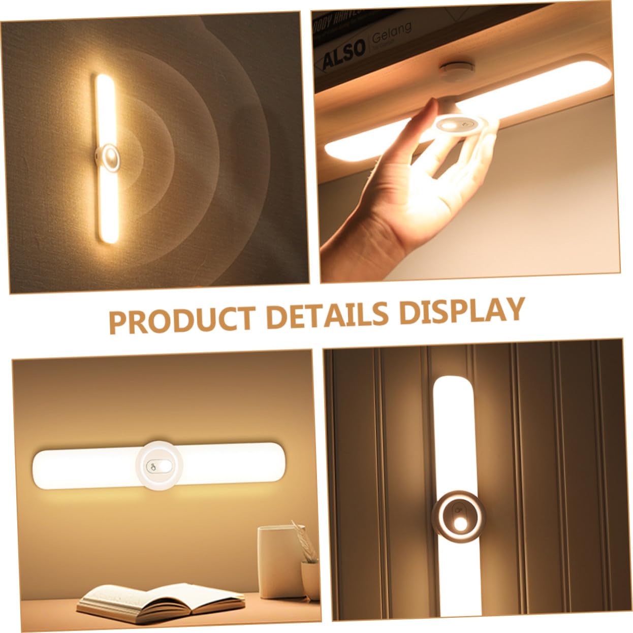 SOIMISS Lampada Sottopensile LED a Striscia Lunga Sensore di Movimento, Alimentata Via Usb, Materiale Abs e Pc, per Armadio e Cucina
