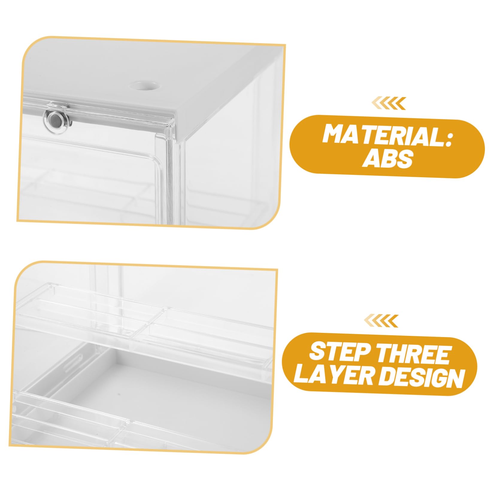 Cabilock Durchsichtige Aufbewahrungsbox aus Abs mit 3-lagigem Design Stapelbar und Einfacher Zugriff Kunststoffbox für Modell und Actionfiguren zur Heimdekoration