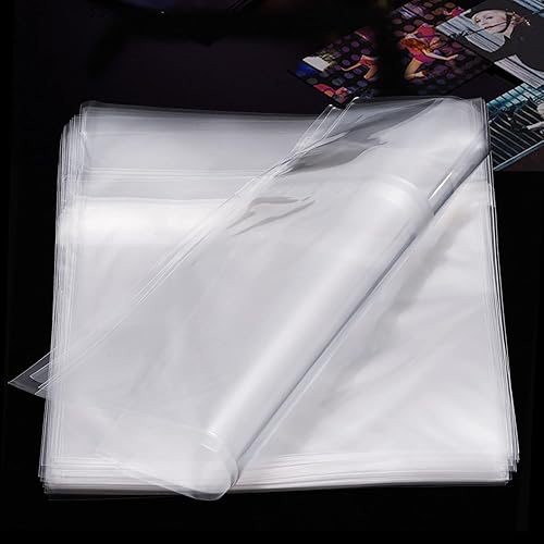 Miniatura 7 de Facmogu 100 fundas de disco de vinilo de 7 pulgadas para protección de 45 RPM, cubiertas exteriores de álbumes de 7.4 x 7.4 pulgadas para colección