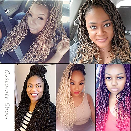 Mobok 6Pcs/Lot Goddess Locs Faux Locs Crochet Twist Braiding Soft Synthetic Hair Extension (51), 14 Inch (Pack Of 6) #TOP5