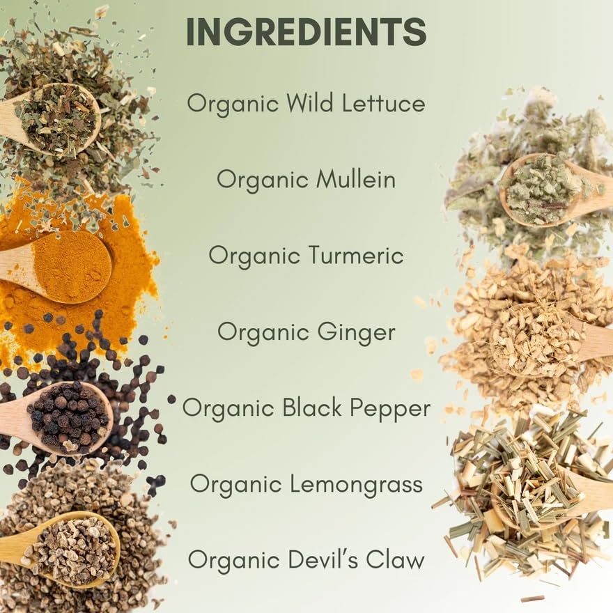 Miniatura 3 de Té orgánico de hojas sueltas para aliviar el dolor - Bolsa de 2 oz (aproximadamente 30 porciones)  Full Leaf Tea Company