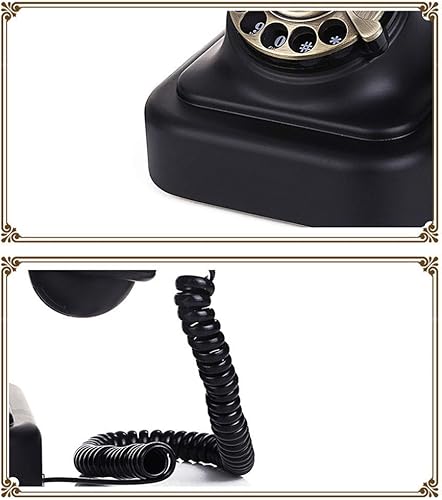 Miniatura 6 de Teléfono retro, teléfono vintage, teléfono de metal para el hogar, teléfono fijo de alambre para el hogar, estilo vintage, rotativo, retro, viejo,