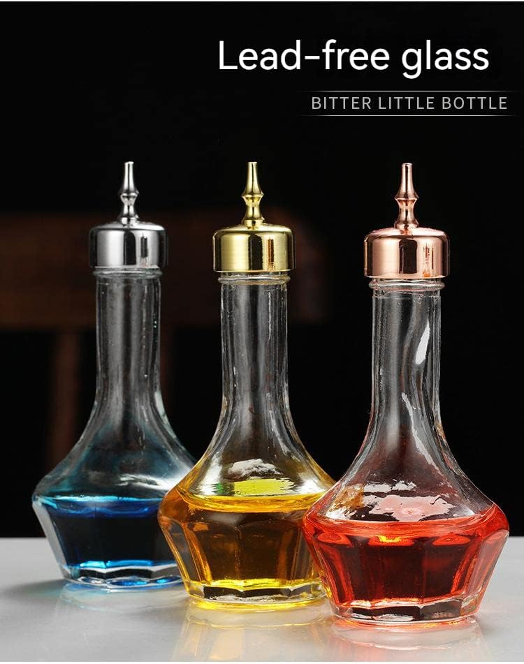 Vista 9 de YUHWYI Bitters Bottle - Botella de vidrio de 2 onzas 1.7 fl oz con tapa de acero inoxidable, herramienta de barra profesional para hacer cócteles