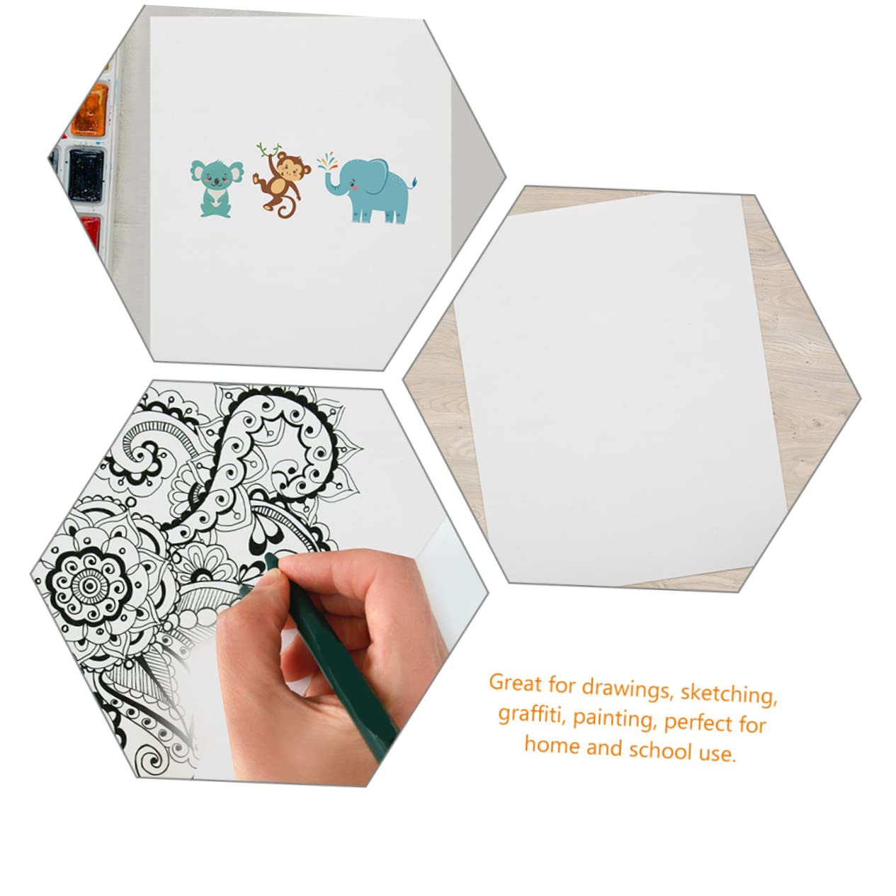 VILLCASE Papel de Acuarela Blanco 100 Hojas para Niños y Estudiantes, 160g, para Dibujo y Pintura en Casa