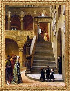 Art Oyster William Frederick Yeames An Appeal to the Podesta - 21" x 28" Premium Canvas Print with Antique Gold Finish Frame