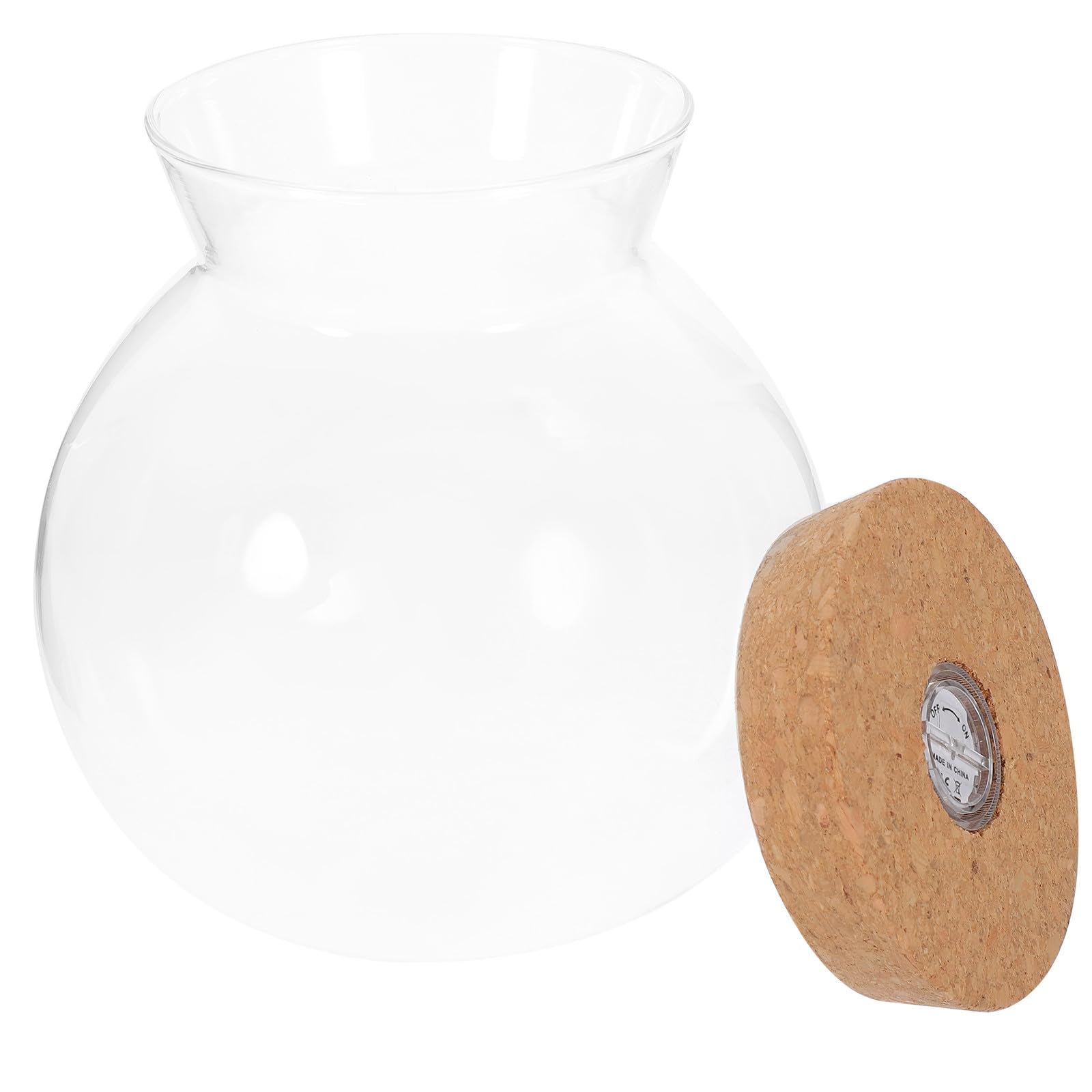 Abaodam Terrario in Vetro con Base a Luce Led, Piccolo Contenitore per Piante da Interno, Kit Fai-da-te per Micro-ecosistema Paesaggistico da Scrivania.