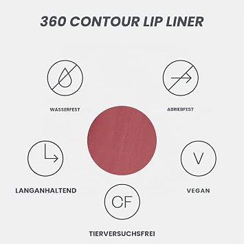 Wonderskin 360 Contour Lip Liner Pencil with Sharpener - Durable Sharpenable Lip Liner Waterproof and Transmission-Resistant Lipstick in Nude (Rosewood)