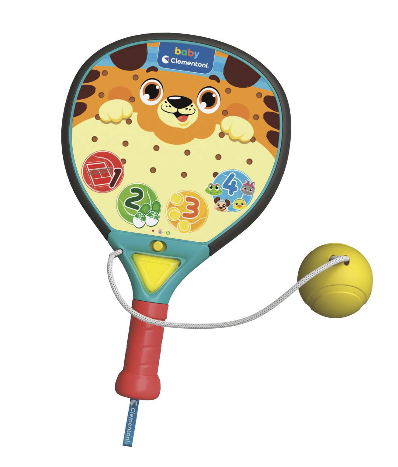 Clementoni Baby - Smash Racchetta da Padel parlante, Racchetta Educativa, Interattiva e Parlante, per Bambini tra 1 e 4 Anni, Stimola Lo Sviluppo Sensoriale e Cognitivo, 17548
