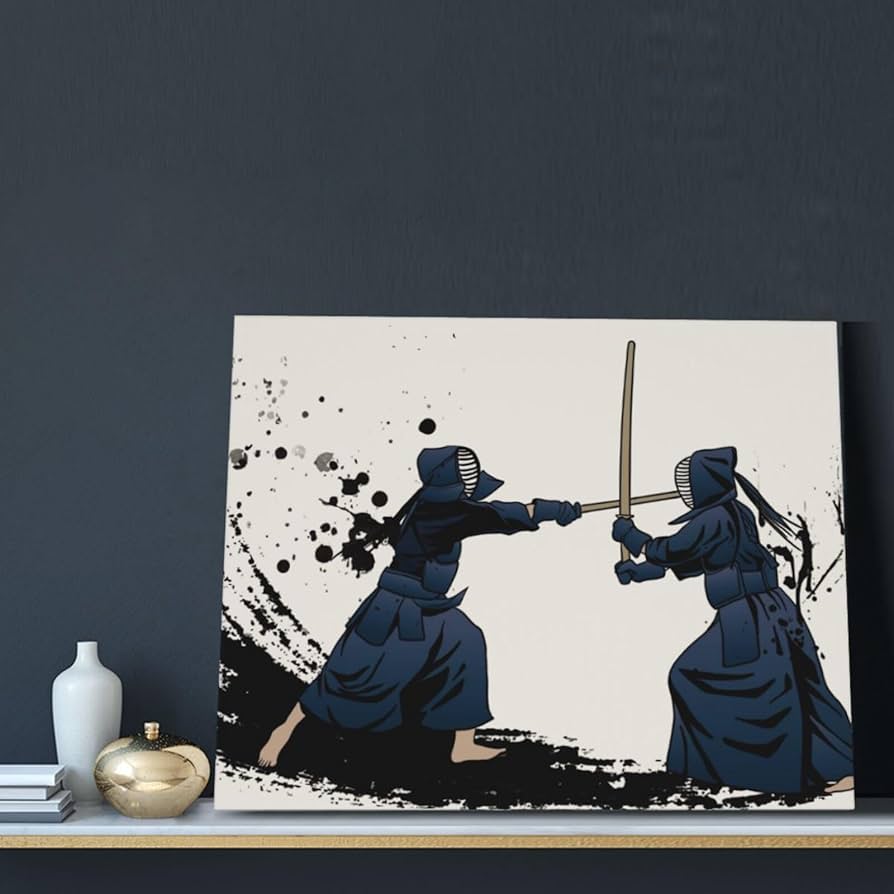 Amazon.co.jp: Chioee アートパネル ポスター 絵画 剣道 水墨
