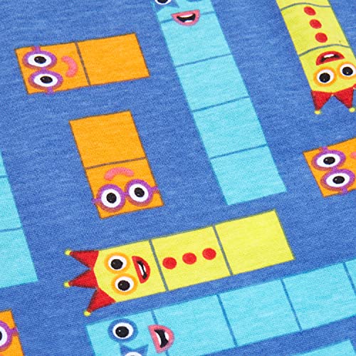 Numberblocks Boys Pyjamas Pjs Set Ages 3 to 8 Years Old (7-8 Years) Blue