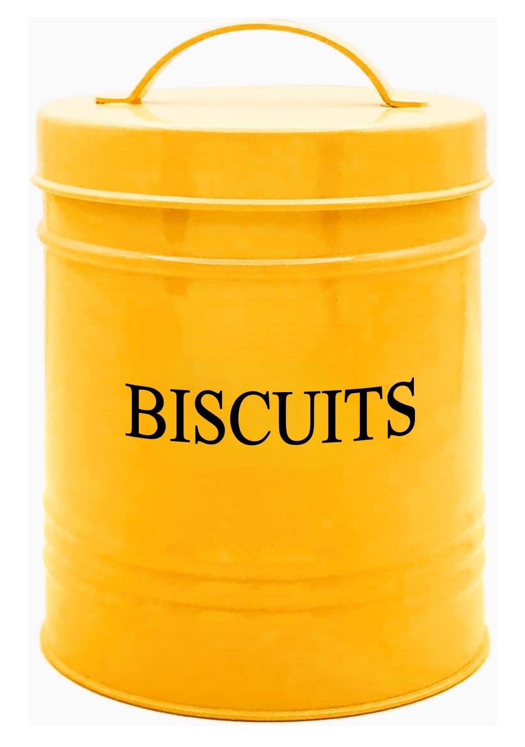Nobel Biscuits, Cookies Canisters, Storage Barrel Style, Rust Resistant, Powder Coated Ideal for Kitchen Storage (Yellow)