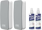 LOUKIN Magnetic Dry Erase Eraser, Whiteboard Eraser, Glass Board Eraser(White), Free 3.4 oz Whiteboard Cleaner Included, for Classroom, Home and Office Use