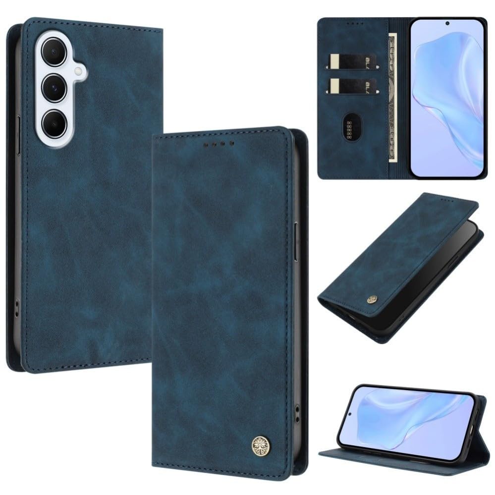 Coque Samsung Galaxy A36 5G étui portefeuille anti-choc bleu foncé