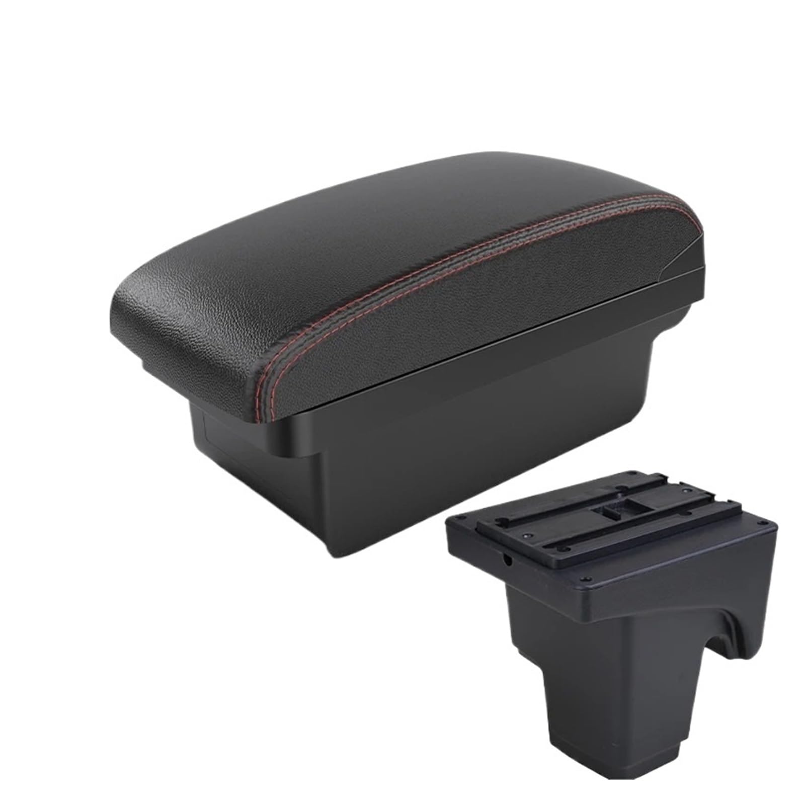 Hguvsjd Armrest Box For For Focus For Mk3 For III Armrest Center Storage Box Interior Retrofit Accessorie Car Armrests(A Black red NO USB)