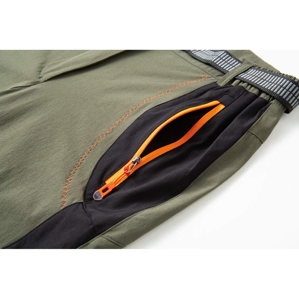 Pantalones de Montaña Senderismo Impermeables Softshell Secado Rápido Térmico Elásticos Verde XL