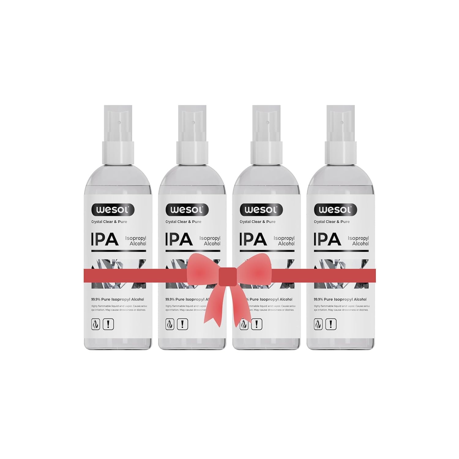 Wesol IPA Isopropyl alcohol 99.9% Spray | (CH3)2-CH-OH CAS: 67-63-0 | Premium Grade Pure without mixing | For Technical Use | 100ML Pack of 4