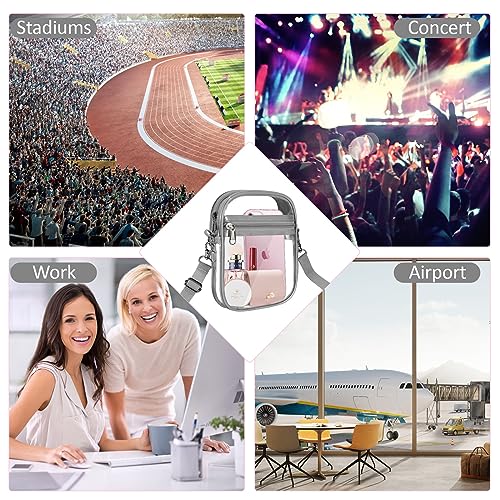 Image of Clear Bag Stadium Approved, Clear Crossbody Purse Bag with Front Pocket for Concerts Sports Events Festivals