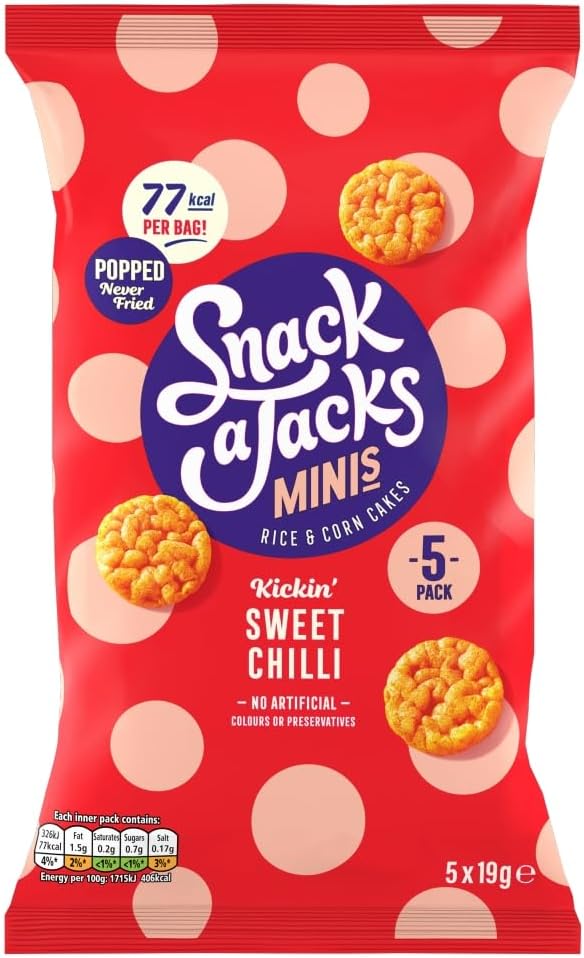 Snack a Jacks Sweet Chilli Multipack Rice Cakes Crisps 5 x 19g