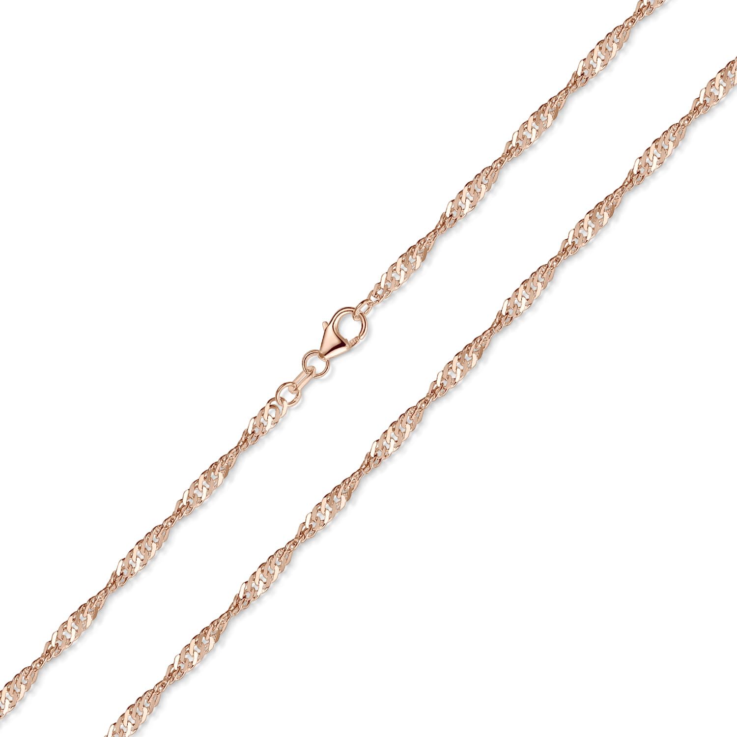 Singapurkette Rosegold 925 Silber rosé vergoldet 3mm K11