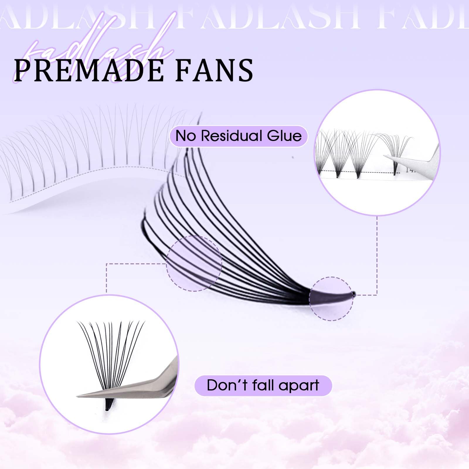 Volumen Ruso 10D 0.07mm C Curl 15mm Prefabricados Extensiones de Pestañas Volume Lashes Extension Ruso Pestañas — view 216