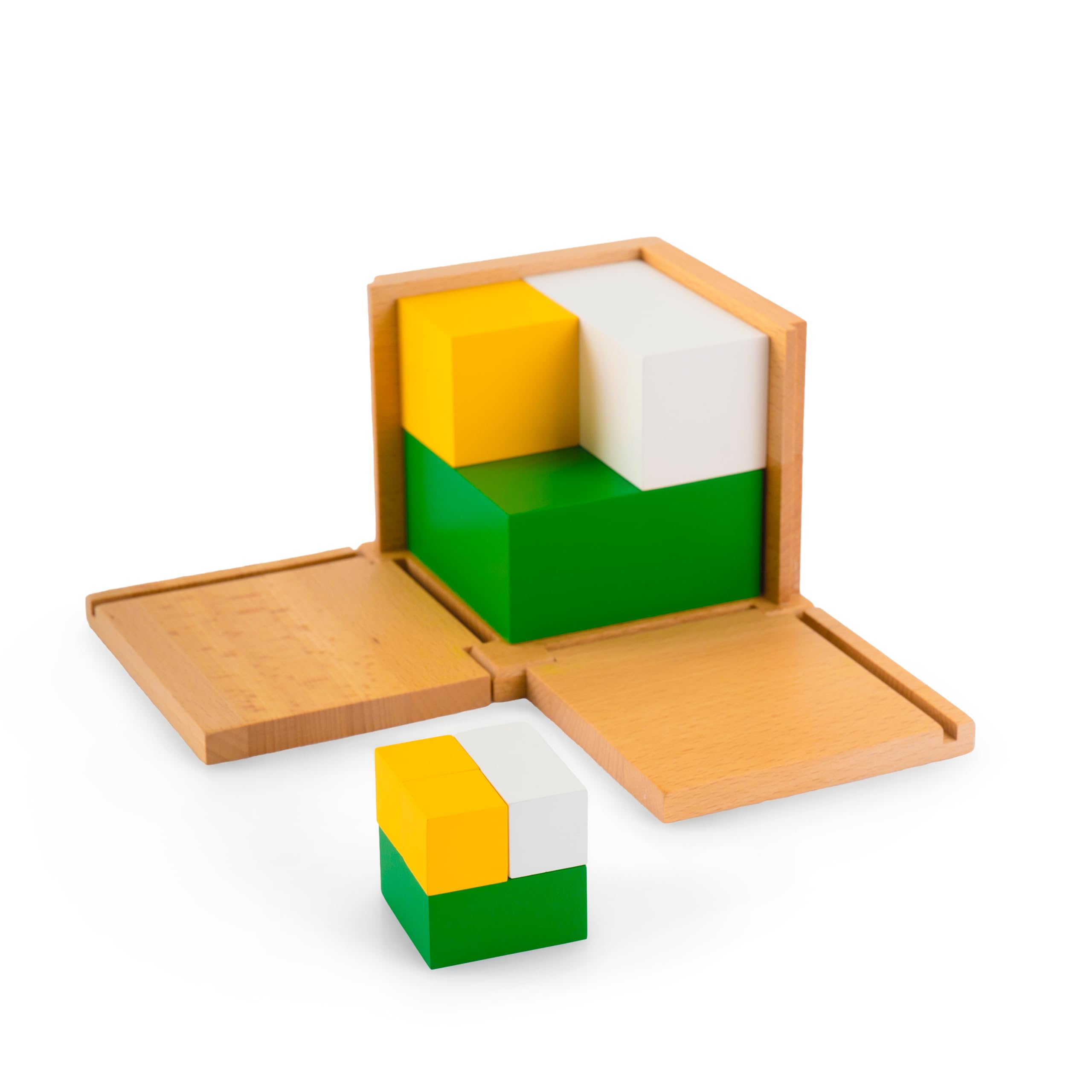 Montessori materiały matematyczne – drewniana zabawka edukacyjna do liczb i liczb, przedszkola i szkoły podstawowej, domowej i klasy od 3 lat (kostka Montessori Zweierpotenz)