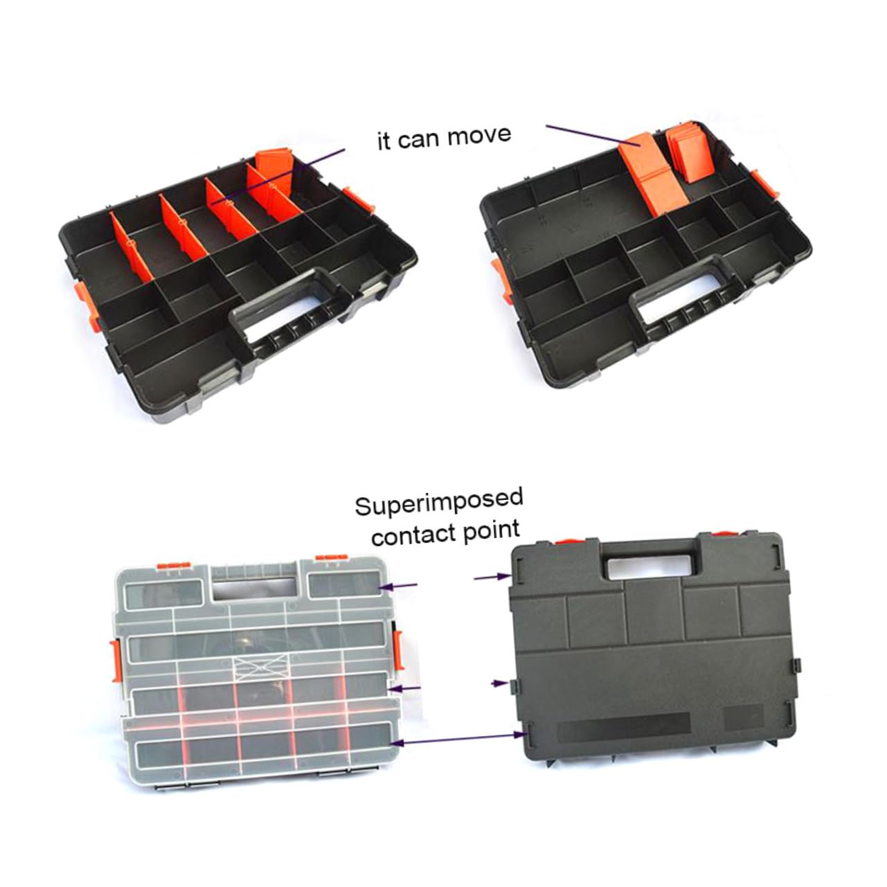 Homoyoyo - Estuche organizador de tornillos caja de componentes electronicos portable compartimentos soporte de tornillo con cubierta Caja de almacenaje Componente electrónico