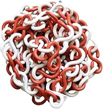LADWA S Hook Type Plastic Safety Barrier Cone Chain for Construction, 6mm Thickness, Red & White (20 Meters) – Durable, High-Visibility Demarcation for Roads, Events & More