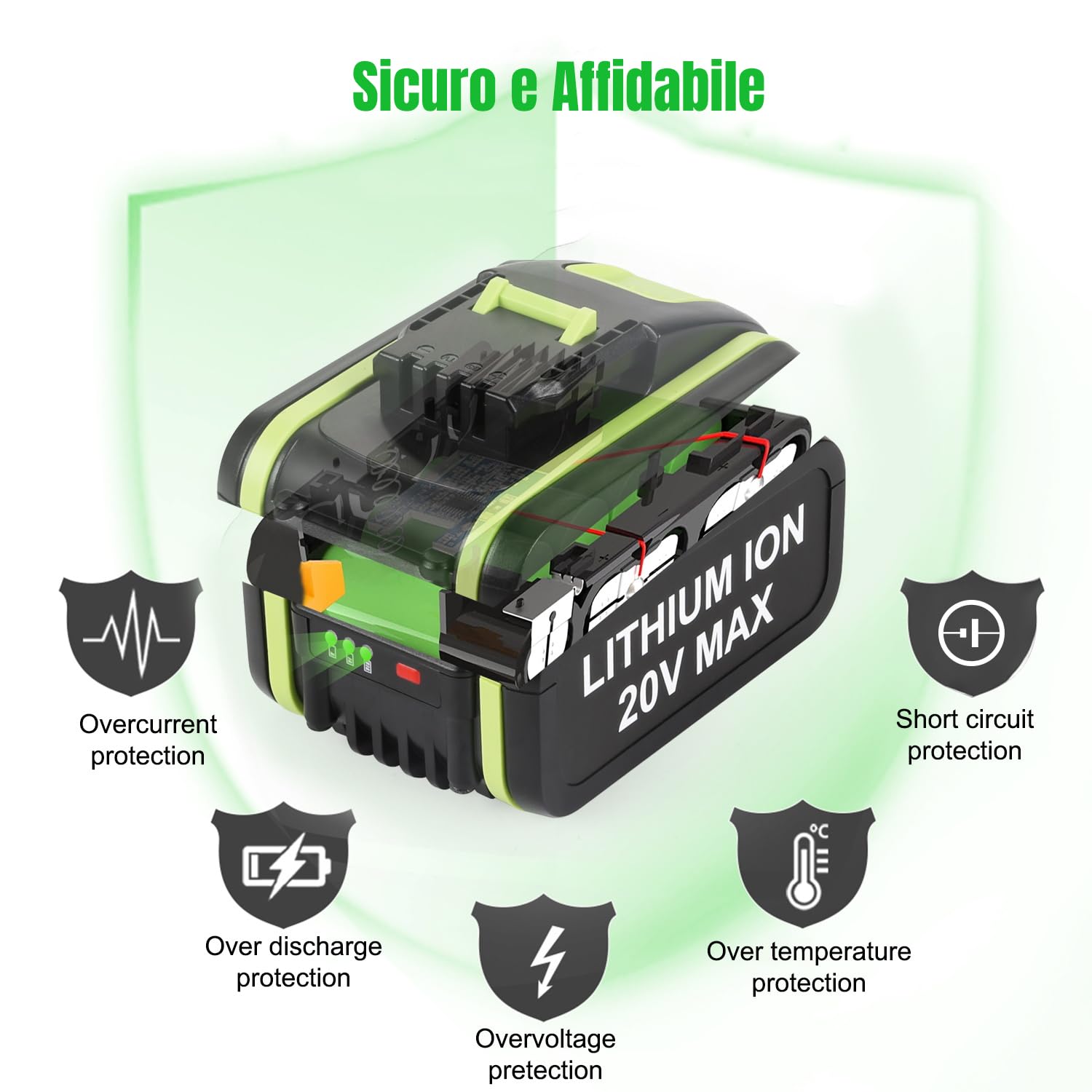 Caricabatterie Worx 20V Shentec - Compatibile Con WA3553, WR142E, M700 E Altri Modelli - Foto 13