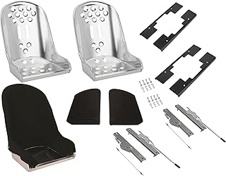 Speedway Motors Lightened Aluminum Bomber Seat Kit, Low Back Bucket Seat with Pad Cover, Sliders Mount Brackets, Universal Fit Aircraft Style Hot Rod Rat Rod Interior Upgrade, Pair